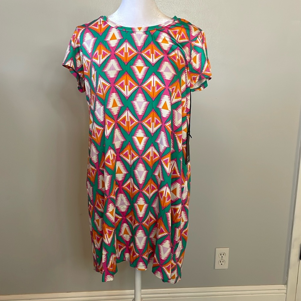 [Michael Lauren] Colorful Pattern Dress - Size Large NWT